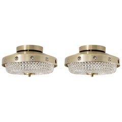 Pair of Flush Mounts Ceiling Lights by Steen & Strom, Norway, 1970s