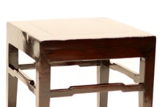 Pair of Flush-Sided Meditation Stools with Humpback Stretchers & Horse Hoof Feet