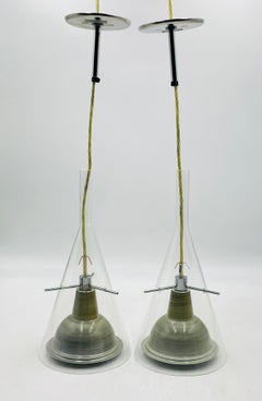 Coppia di lampade a sospensione "Flute 3" di Franco Raggi per Fontana Arte - Italia 2004