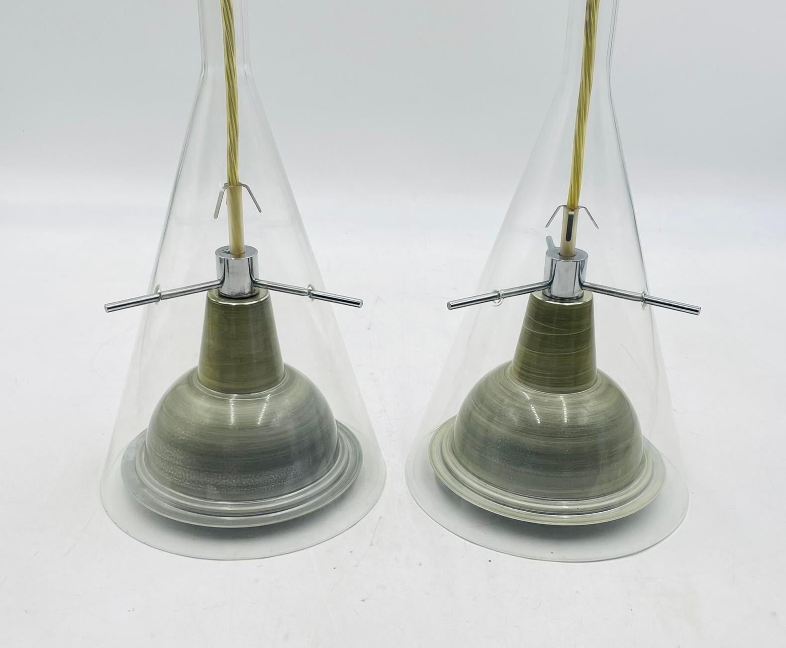 italien Paire de lampes suspendues 