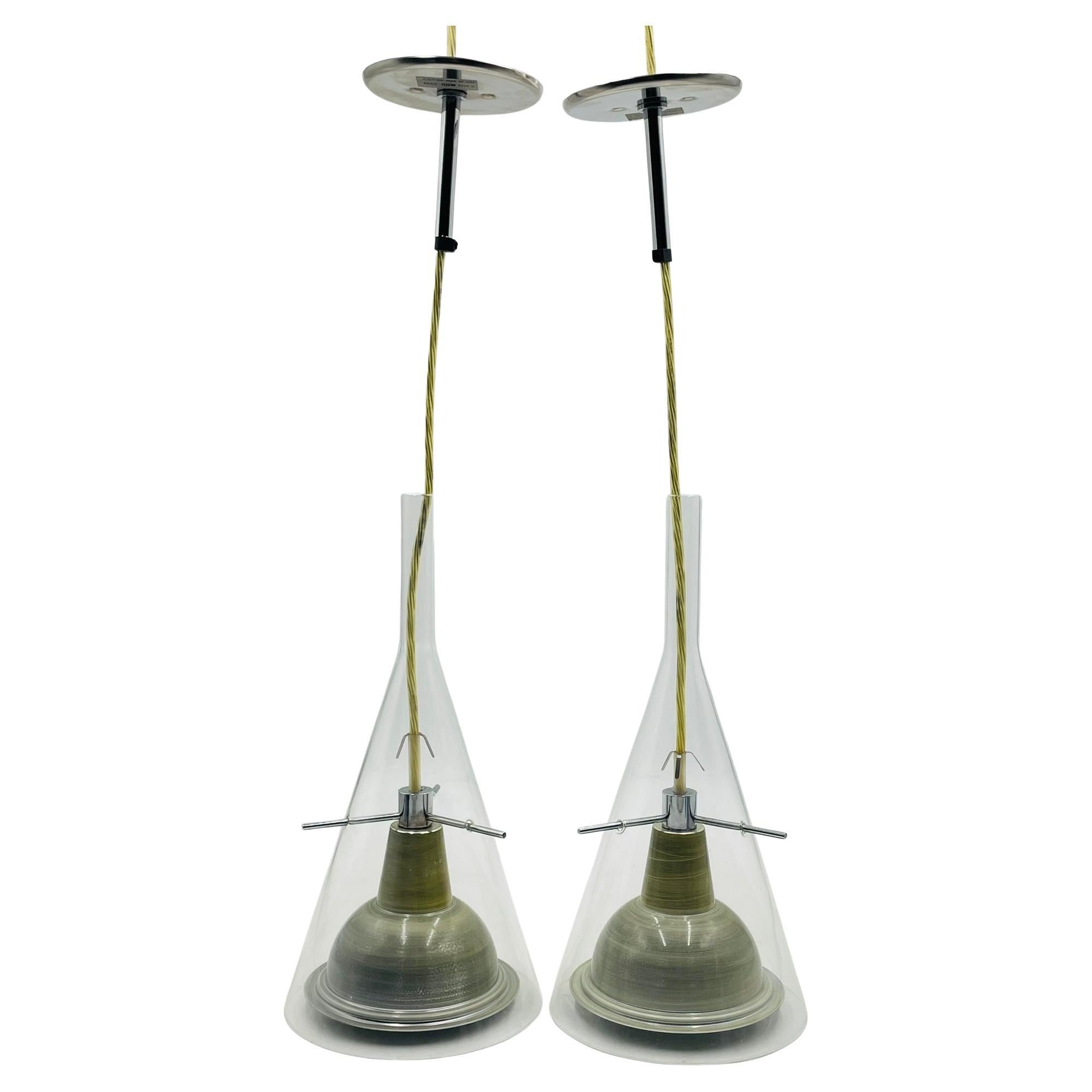 Pair of "Flute 3" Pendant Lamps by Franco Raggi for Fontana Arte – Italy 2004