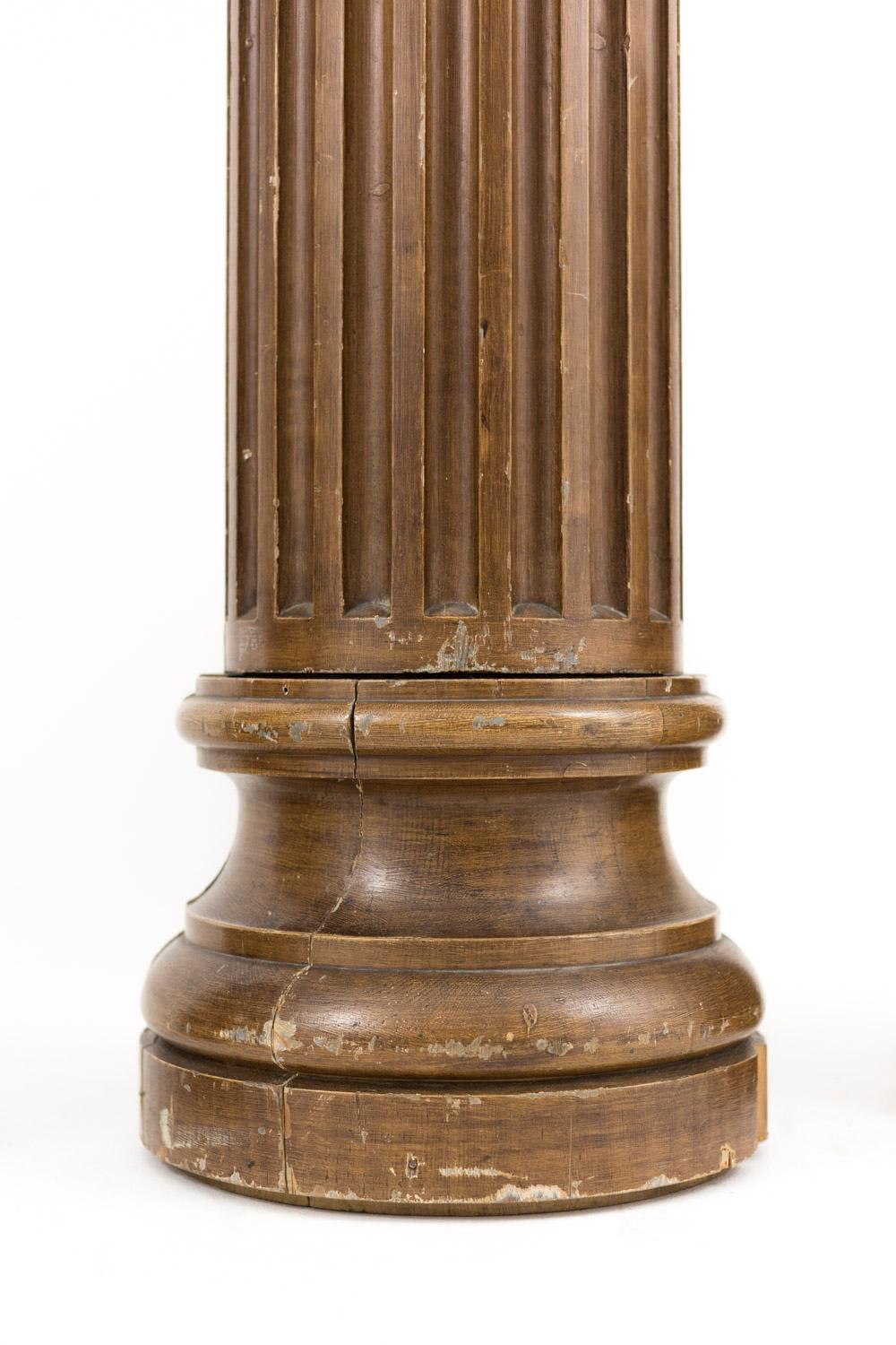 Pair of Fluted Columns in Lacquered Wood, Late 19th Century 3
