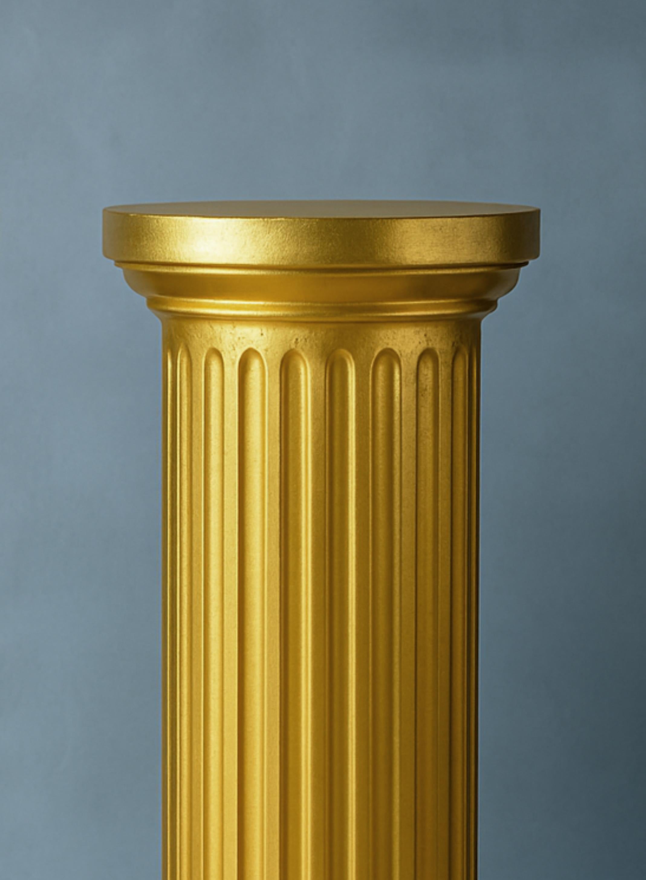 French Pair of Fluted Gilt Wood Columns, Louis Philippe Style, 19th Century For Sale