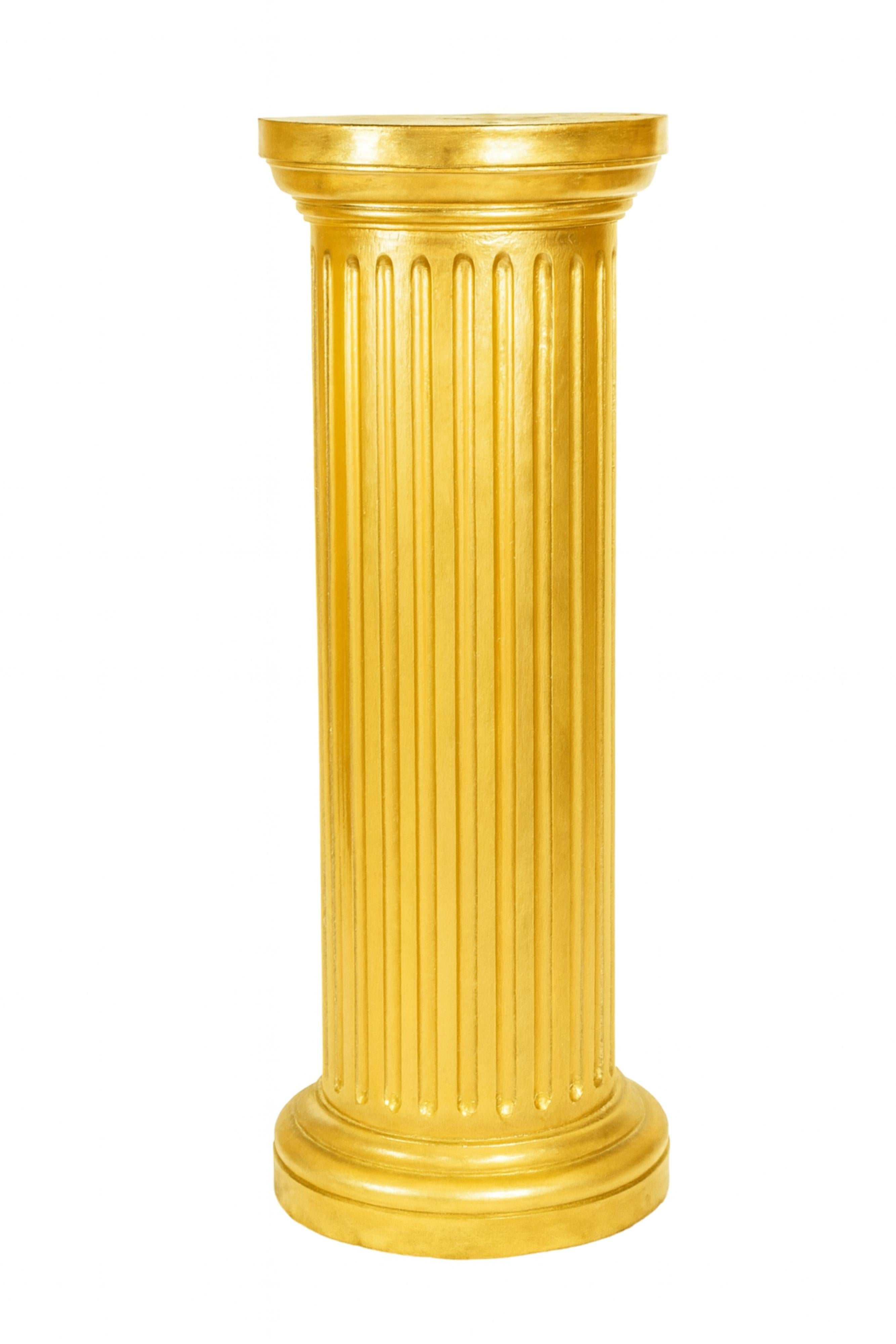 Pair of Fluted Gilt Wood Columns, Louis Philippe Style, 19th Century For Sale 4