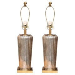 Pair of Fluted Mercury Glass Lamps