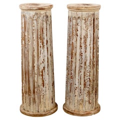 Pair of Fluted Wood Columns