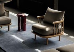 Paire de chaises longues Fly SC10 en chêne huilé/ Oak Oak - Tissu Hot Madison 094, pour AT&T