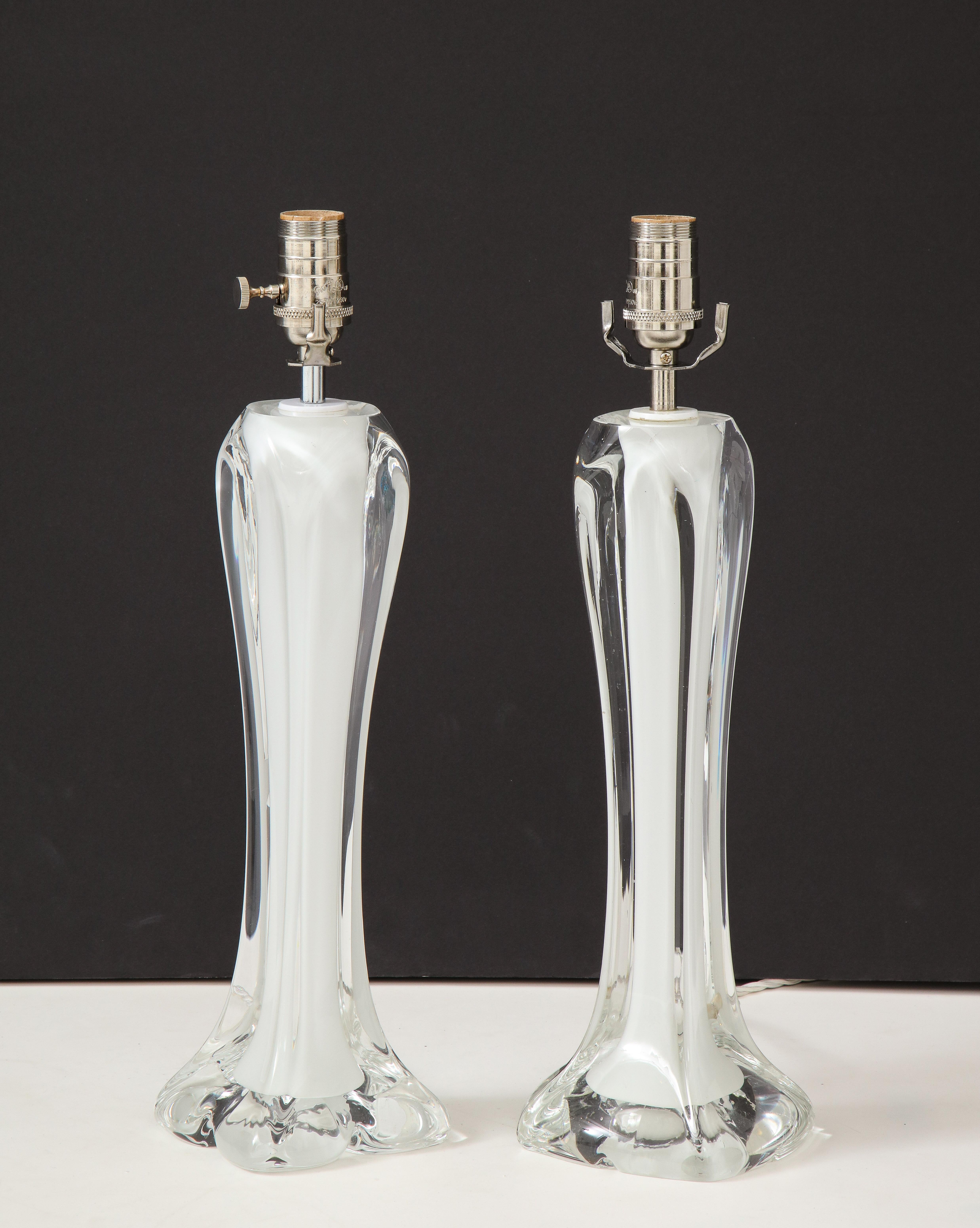 20th Century Pair of Flygsfors Crystal Lamps