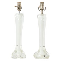 Pair of Flygsfors Crystal Lamps