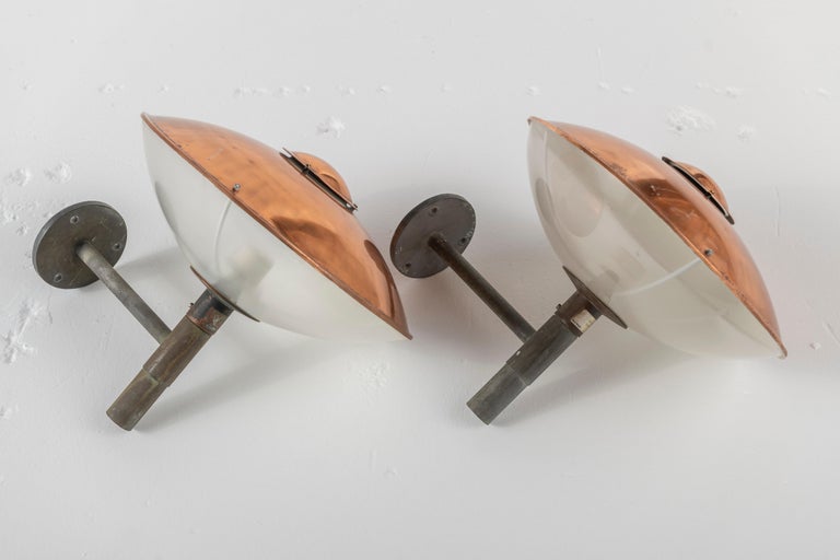 Scandinavian Modern Pair of Fog and Morup Copper Sconces For Sale