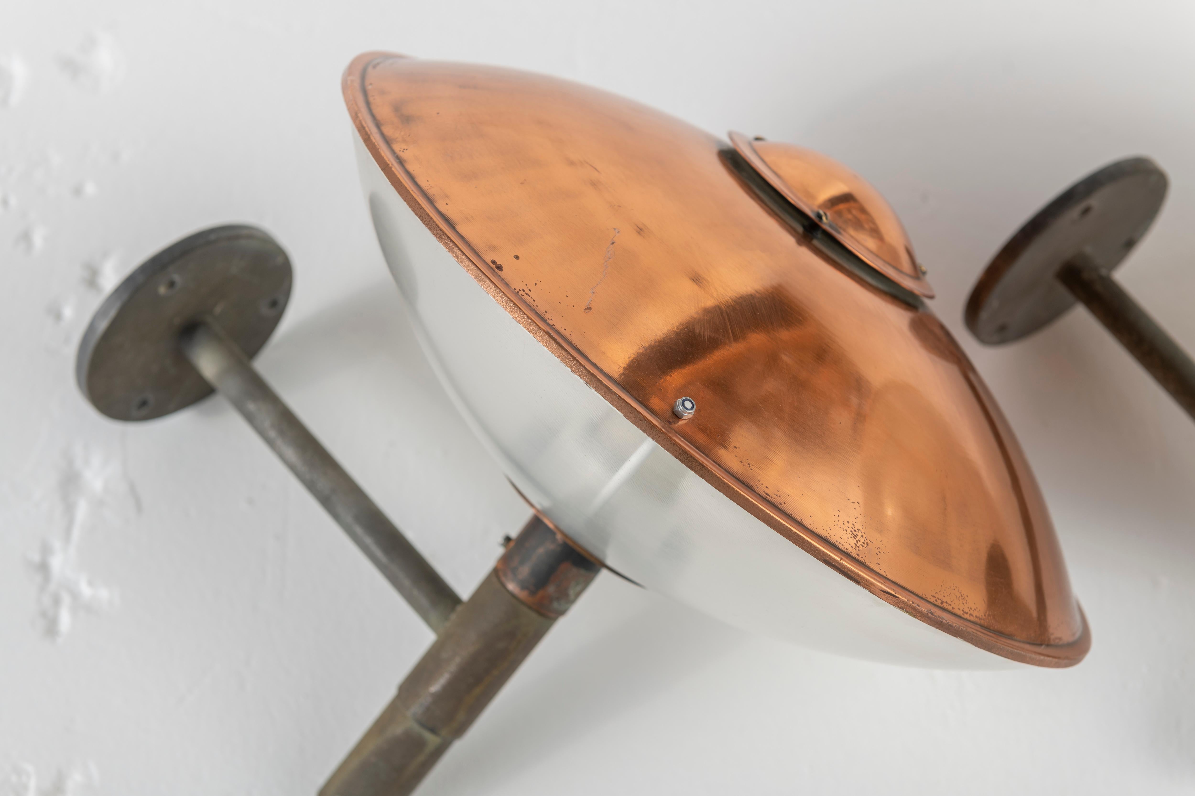 Danish Pair of Fog and Morup Copper Sconces For Sale