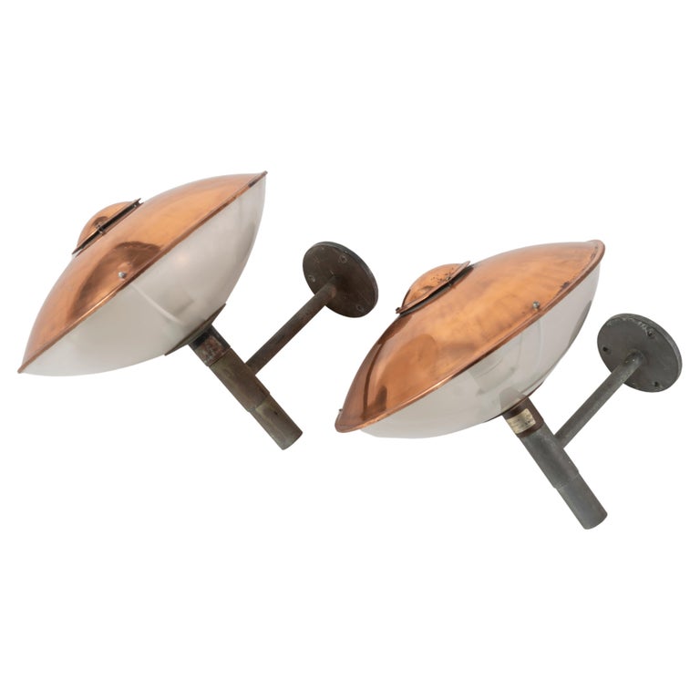 Pair of Fog and Morup Copper Sconces For Sale