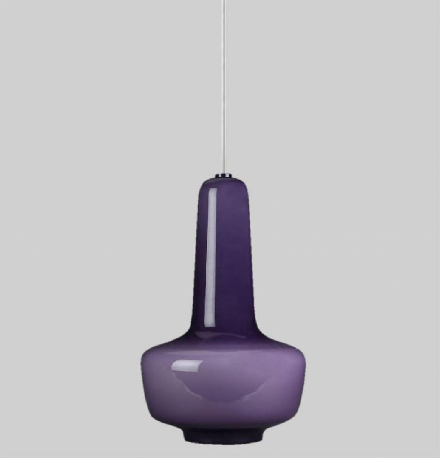 Mid-Century Modern Pair of Fog & Mørup Holmegaard Pendant Lights, 1960 For Sale
