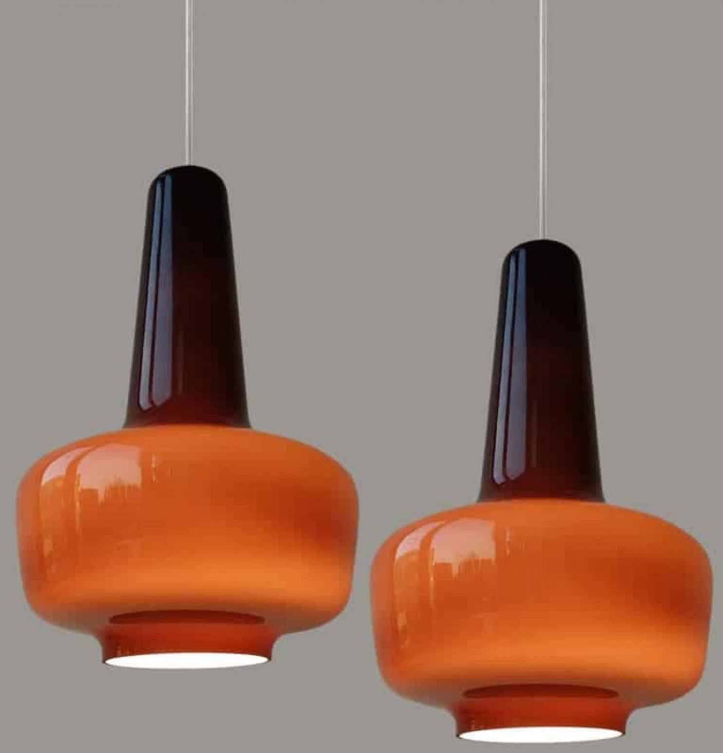 Other Pair of Fog & Mørup Holmegaard Pendant Lights, 1960 For Sale
