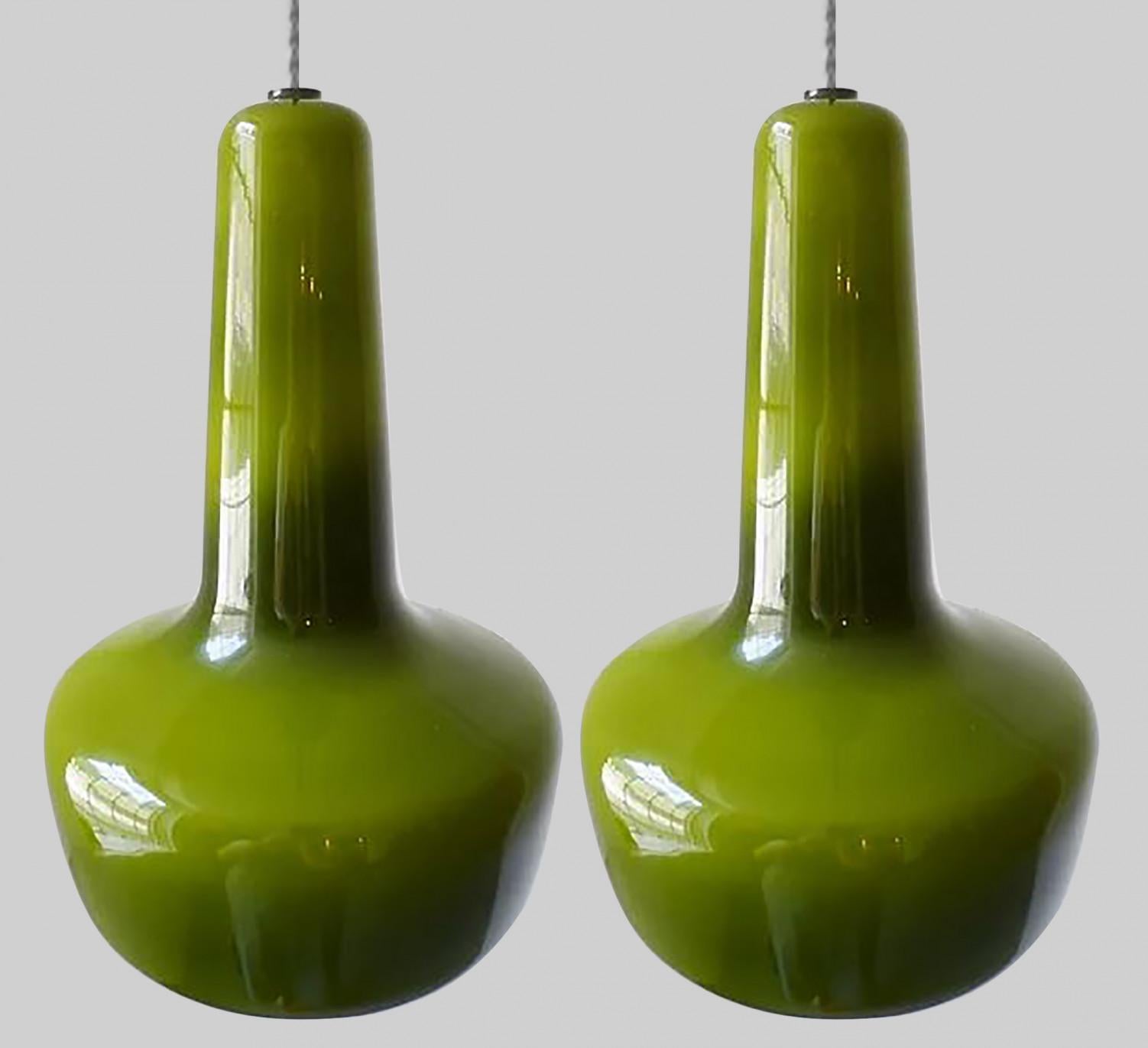Coppia di lampade a sospensione Fog & Mørup Holmegaard, 1960 in vendita 1