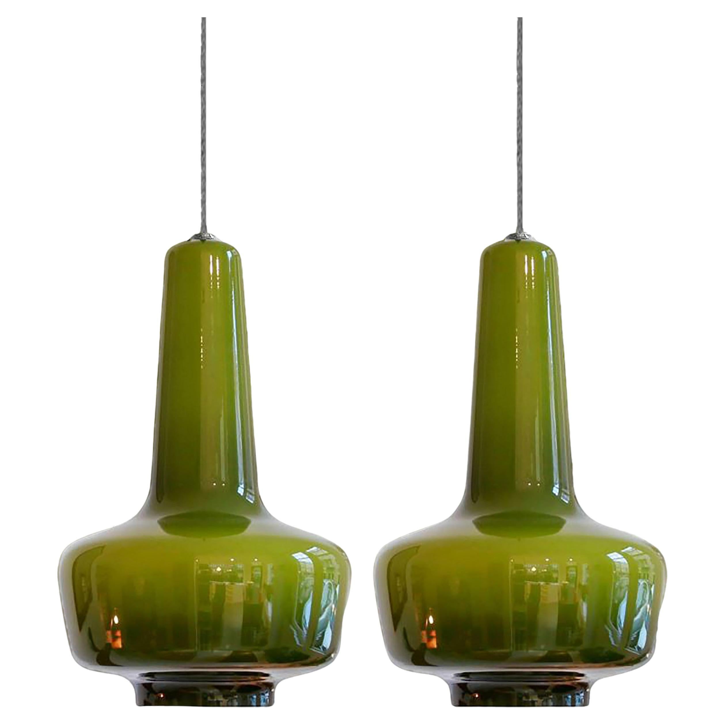 Pair of Fog & Mørup Holmegaard Pendant Lights, 1960