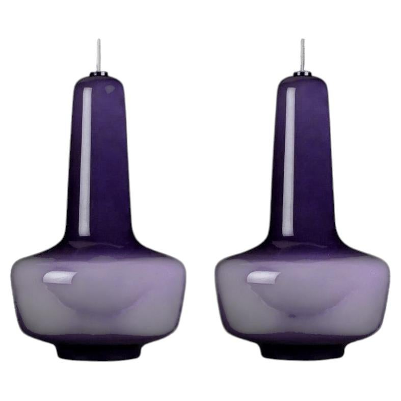 Coppia di lampade a sospensione Fog & Mørup Holmegaard, 1960 in vendita
