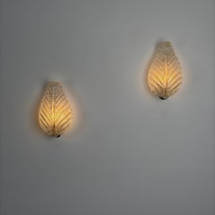 Paar Wandleuchten aus Murano-Glas "Foglia" von Ercole Barovier für Barovier & Toso