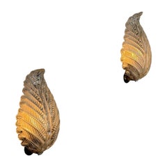 Paar Wandleuchten aus Murano-Glas "Foglia" von Ercole Barovier für Barovier & Toso