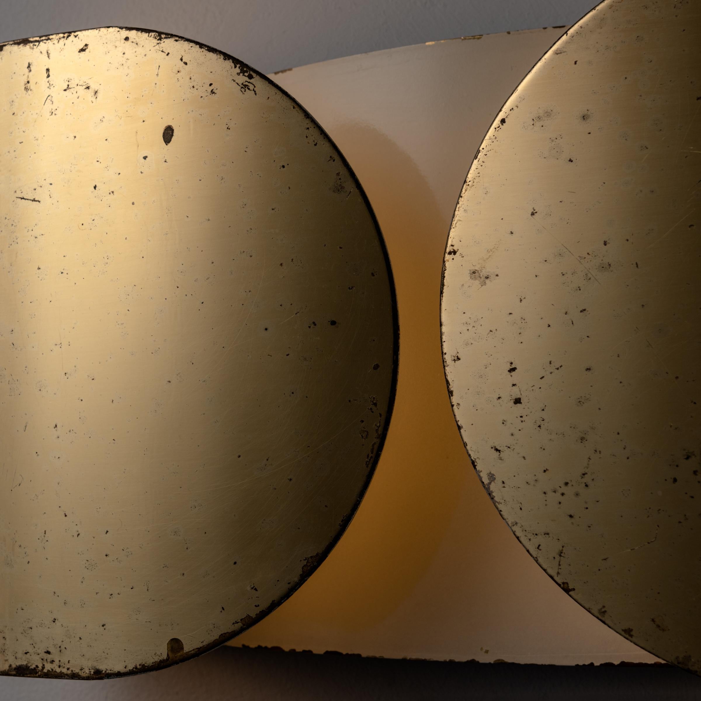 Brass Pair of Foglio Sconces by Tobia Scarpa for Flos