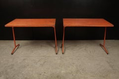 Pair of Foldable Bistro Tables from France, circa 1970