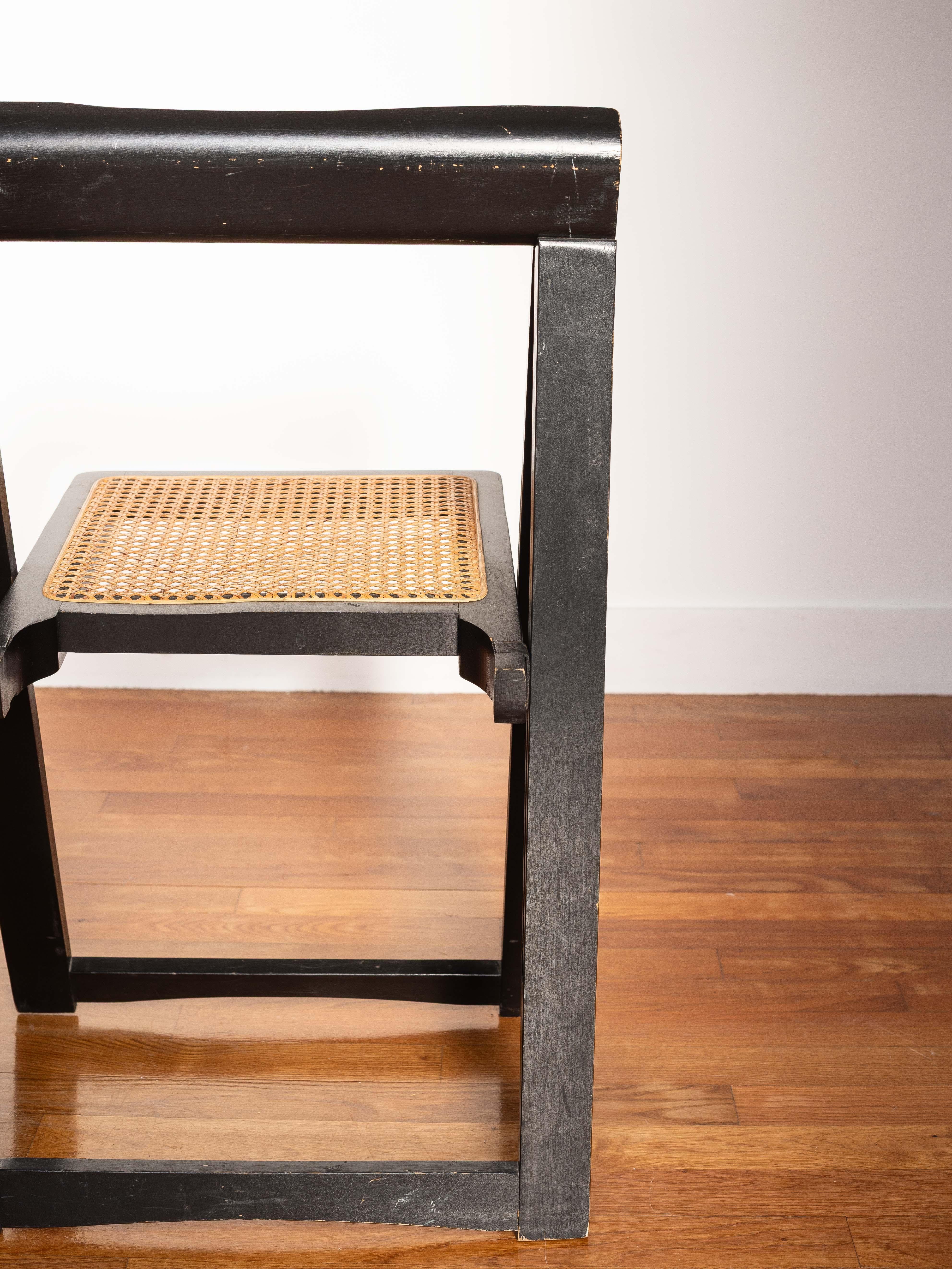 Pair of Foldable Chairs - Aldo Jacober for Bazzani, Wood & Rattan - Italy 1960s in vendita 5