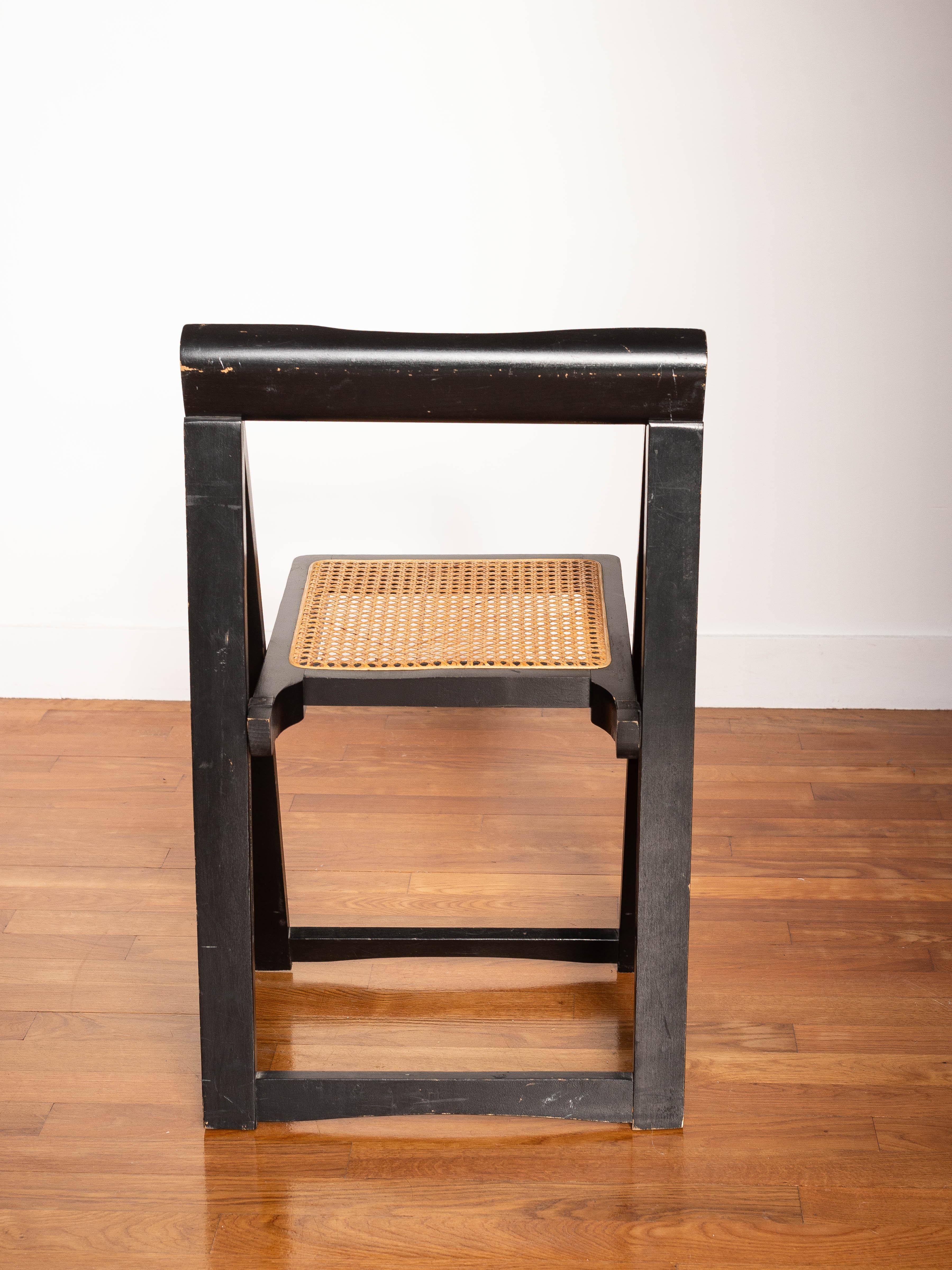 Pair of Foldable Chairs - Aldo Jacober for Bazzani, Wood & Rattan - Italy 1960s in vendita 6