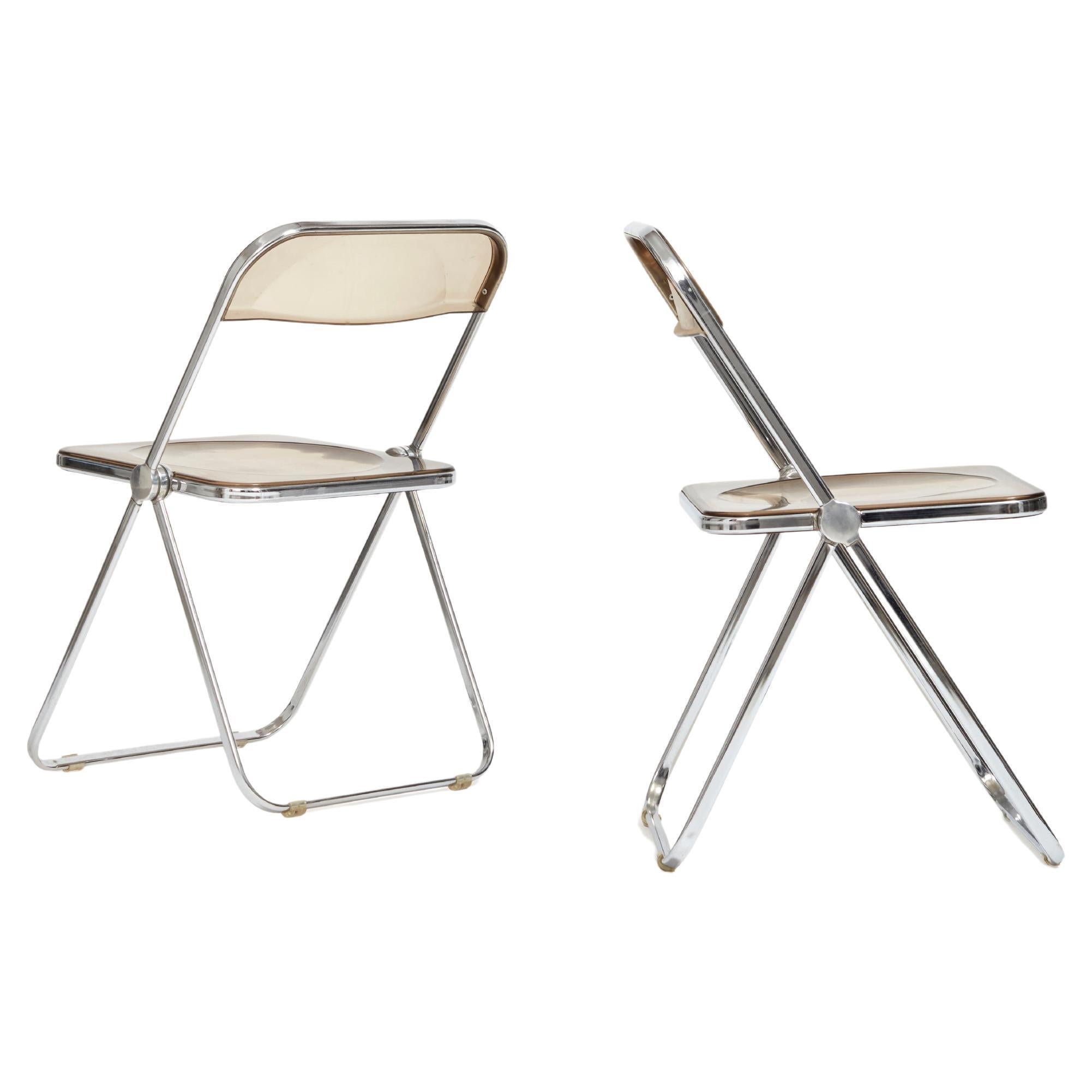 Pair of Foldable Plia Chairs by Giancarlo Piretti For Sale