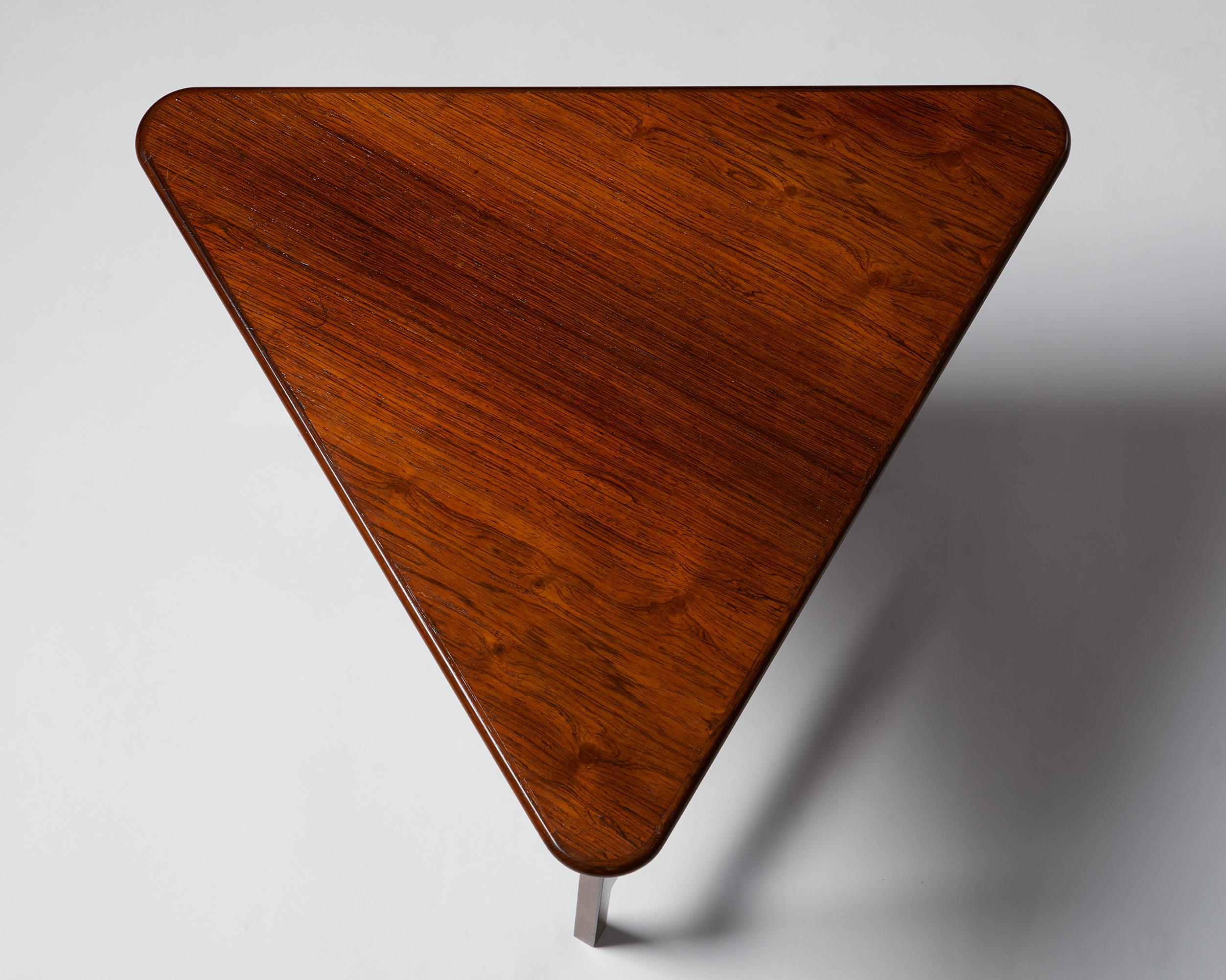 Danish Pair of Foldable Side Tables Designed by Illum Wikkelsø for CFC Silkeborg