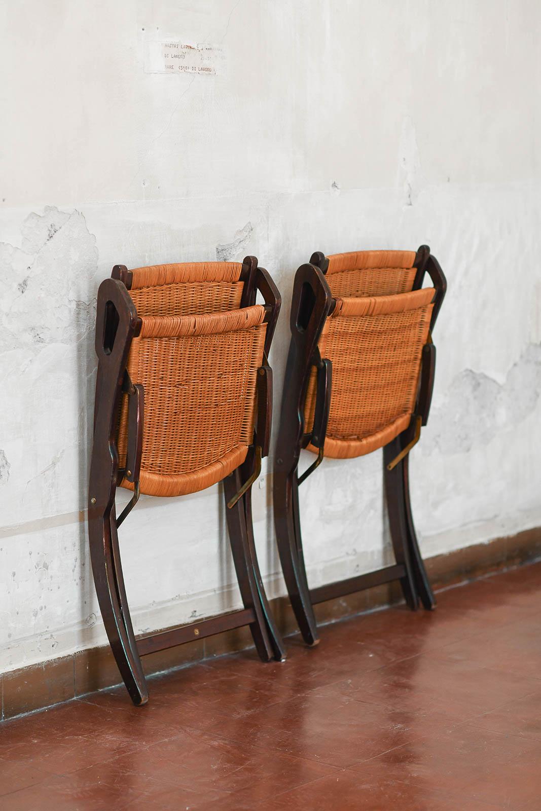 Paire de fauteuils pliants Gio Ponti mod. Ninfea - prod. Fratelli Reguitti, années 1950 en vente 5