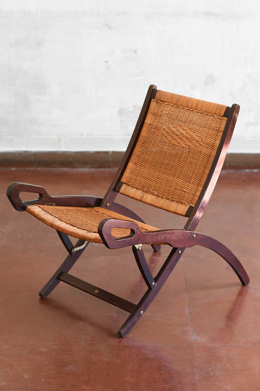 Paire de fauteuils pliants Gio Ponti mod. Ninfea - prod. Fratelli Reguitti, années 1950 Bon état - En vente à Roma, RM