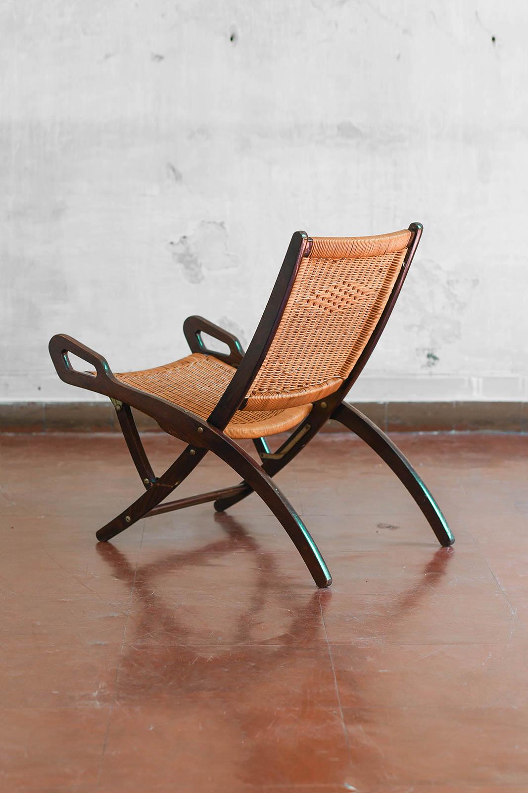 Paire de fauteuils pliants Gio Ponti mod. Ninfea - prod. Fratelli Reguitti, années 1950 en vente 1