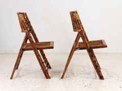 Pair of Folding Bamboo Chairs, Vintage
