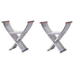 Pair of Folding Benches, Stools by John Vesey