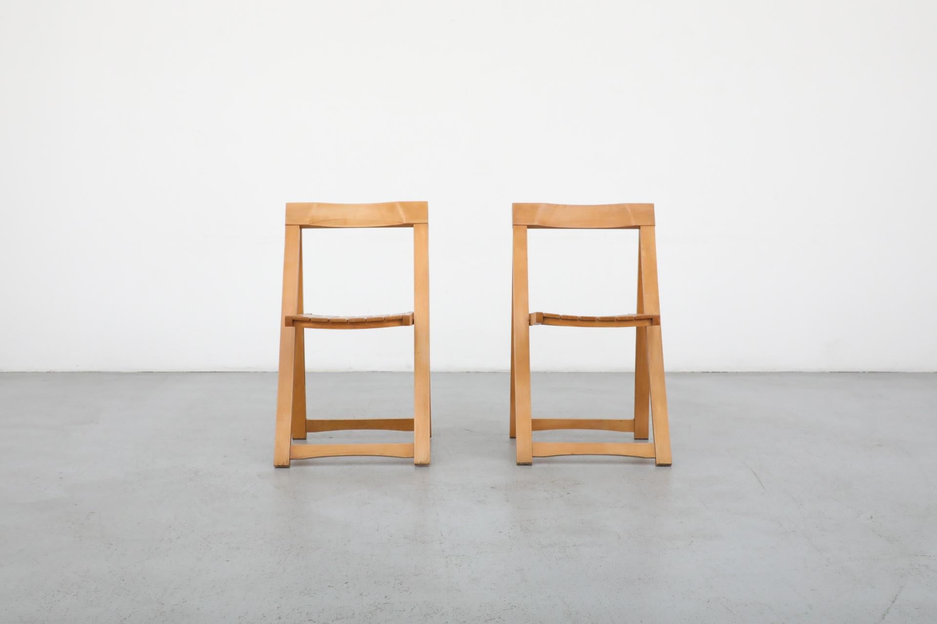 Italian Pair of Folding Chairs by Aldo Jacober for Alberto Bazzani