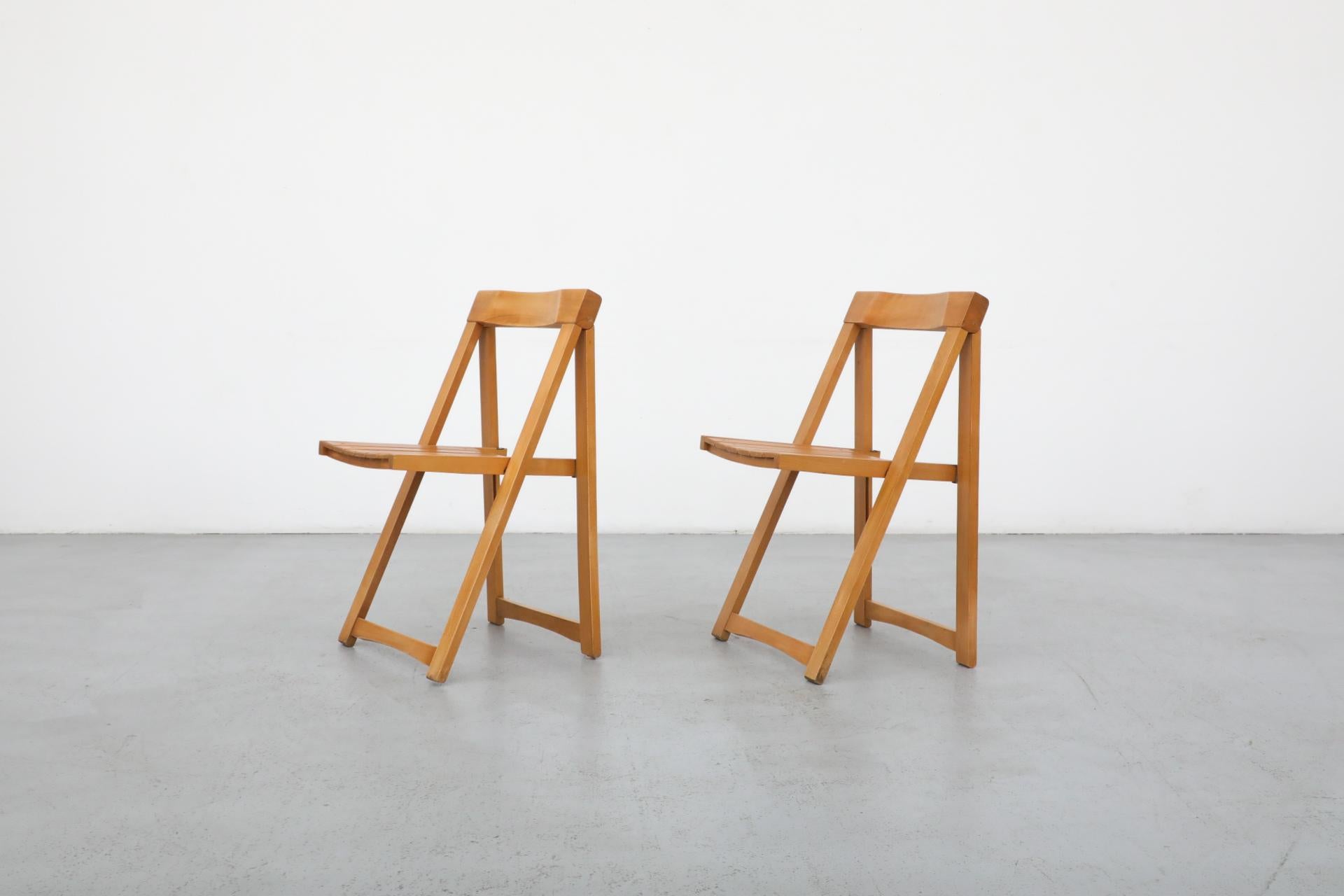 Pair of Folding Chairs by Aldo Jacober for Alberto Bazzani In Good Condition In Los Angeles, CA