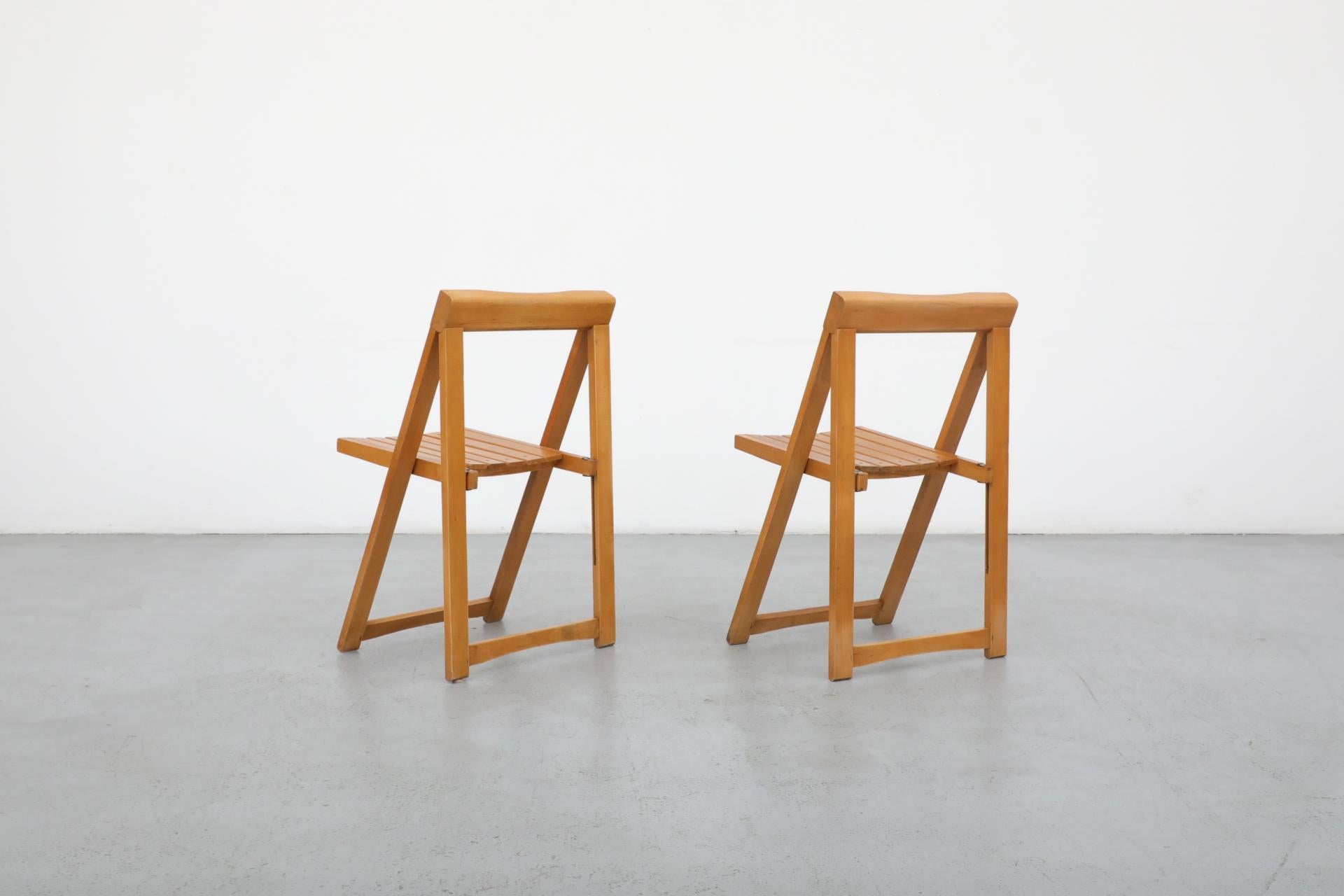 Wood Pair of Folding Chairs by Aldo Jacober for Alberto Bazzani