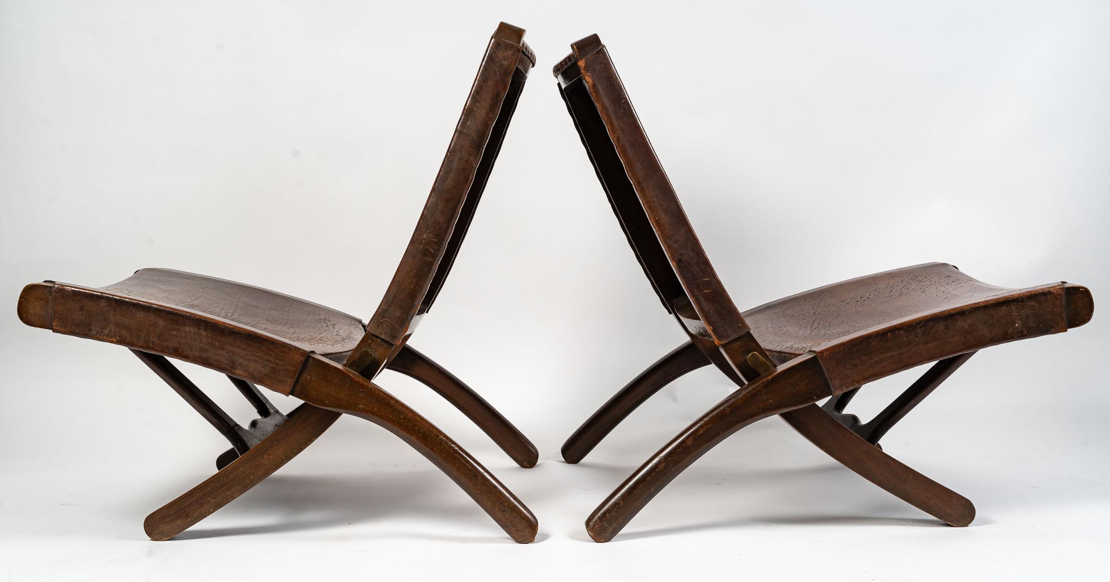 Mid-Century Modern Pair of Folding Chairs by Angel Pazmino, 1960