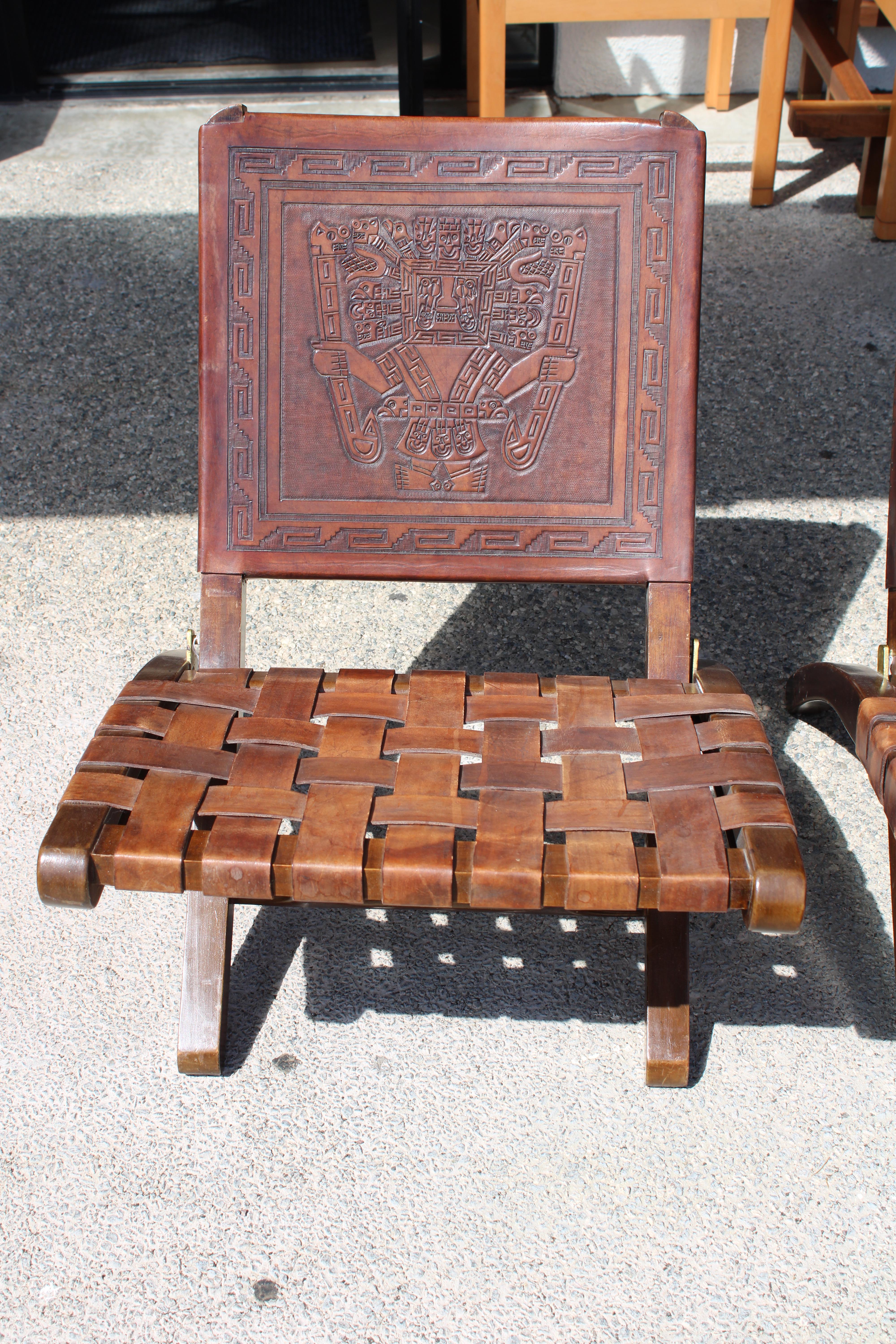 Pair of Folding Chairs by Angel Pazmino for Muebles De Estilo In Good Condition For Sale In Palm Springs, CA