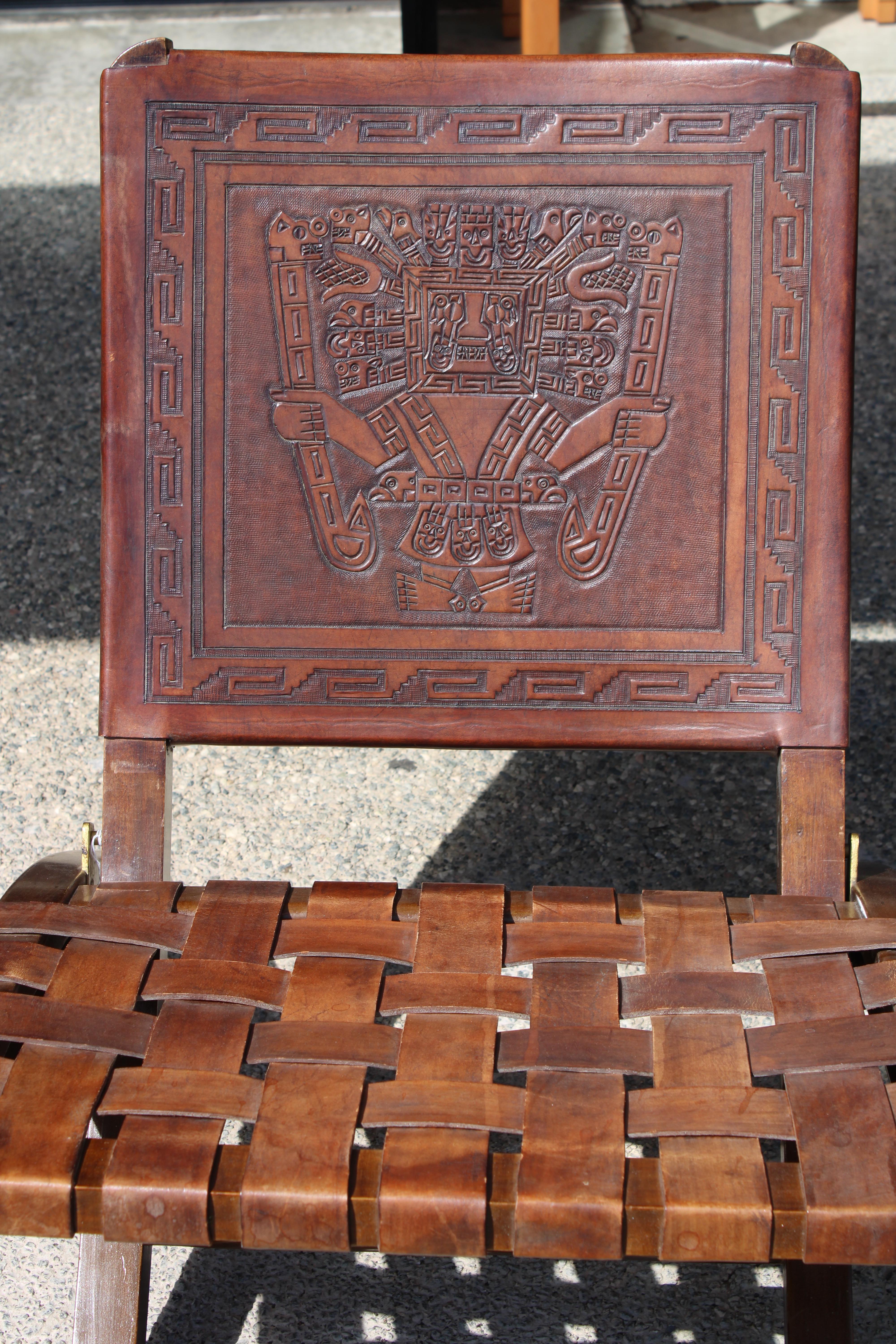 Milieu du XXe siècle Paire de chaises pliantes par Angel Pazmino pour Muebles De Estilo en vente
