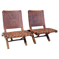 Coppia di sedie pieghevoli di Angel I. Pazmino per Muebles De Estilo