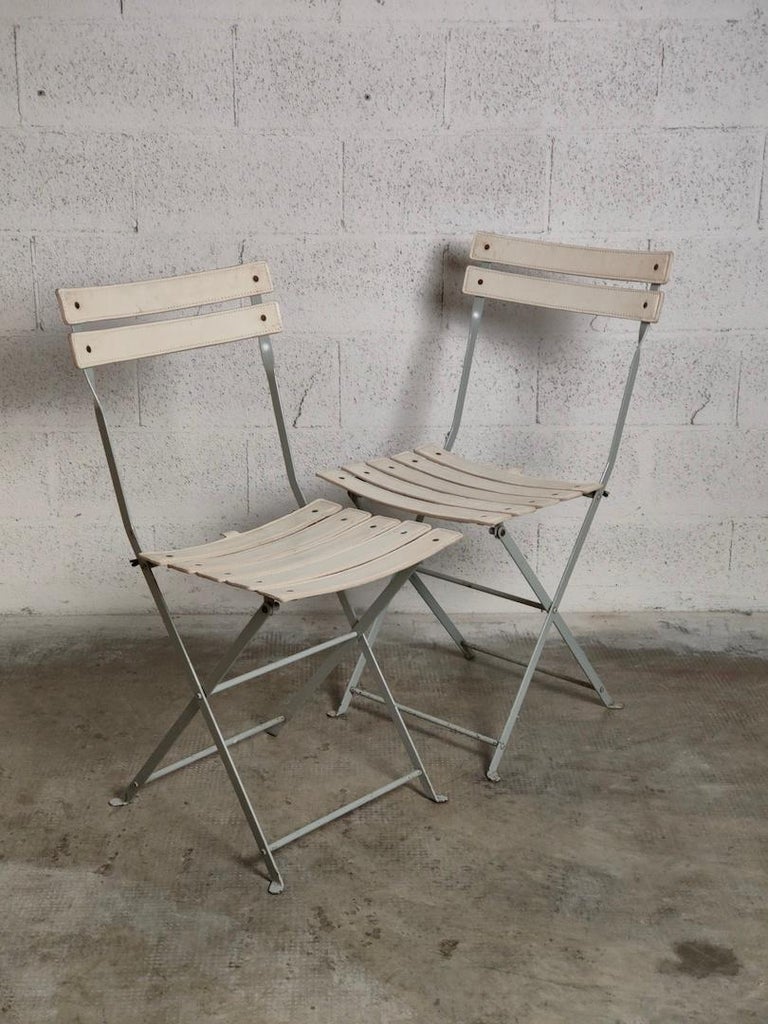 Mid-Century Modern Pair of Folding Chairs Celestina 70s, 80s by Marco Zanuso for Zanotta, Italy For Sale