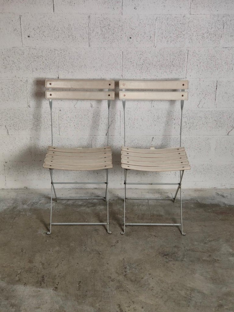 Pair of Folding Chairs Celestina 70s, 80s by Marco Zanuso for Zanotta, Italy In Good Condition For Sale In Padova, IT