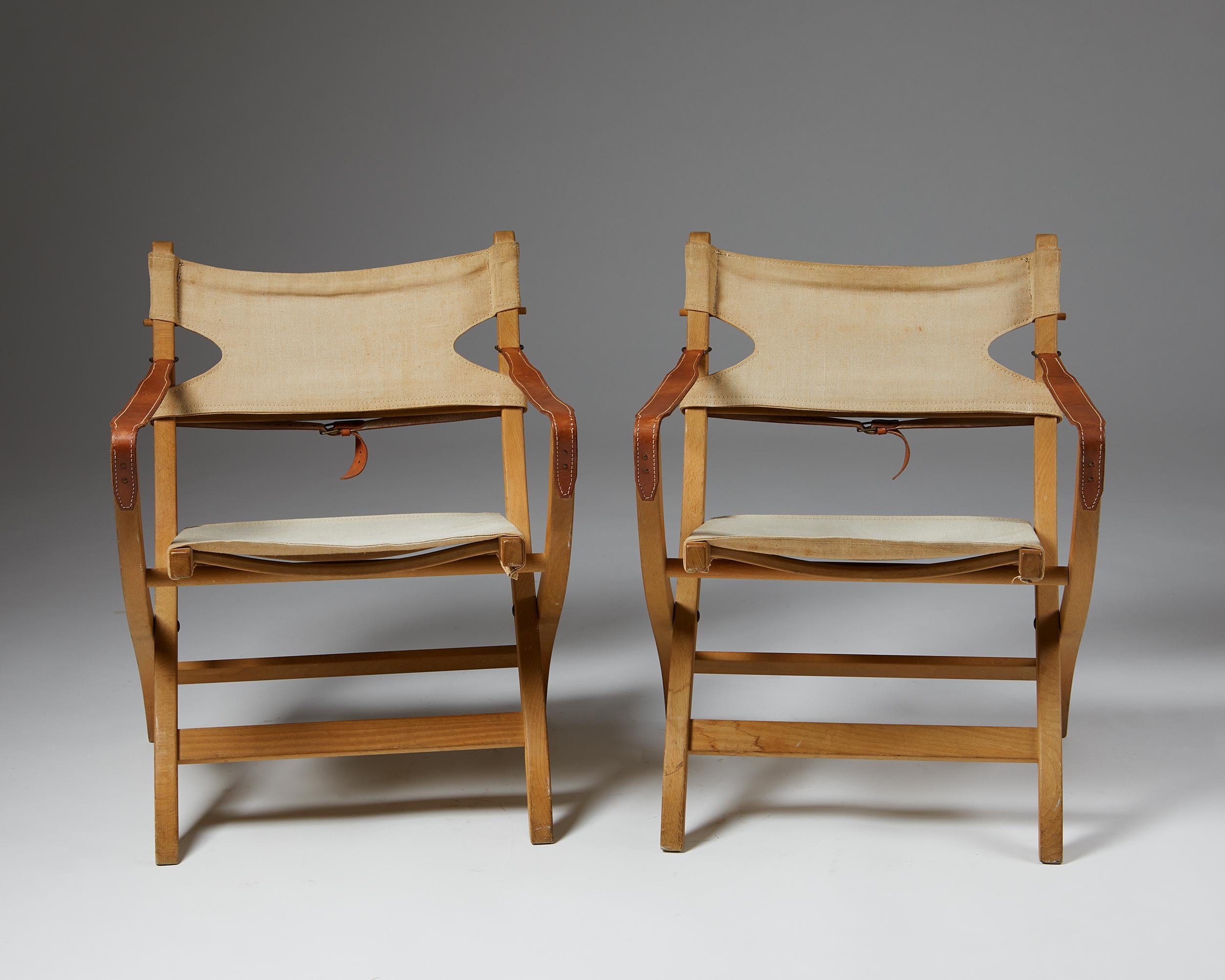 Pair of Folding Chairs Designed by Poul Hundevad for Vamdrup In Good Condition In Stockholm, SE