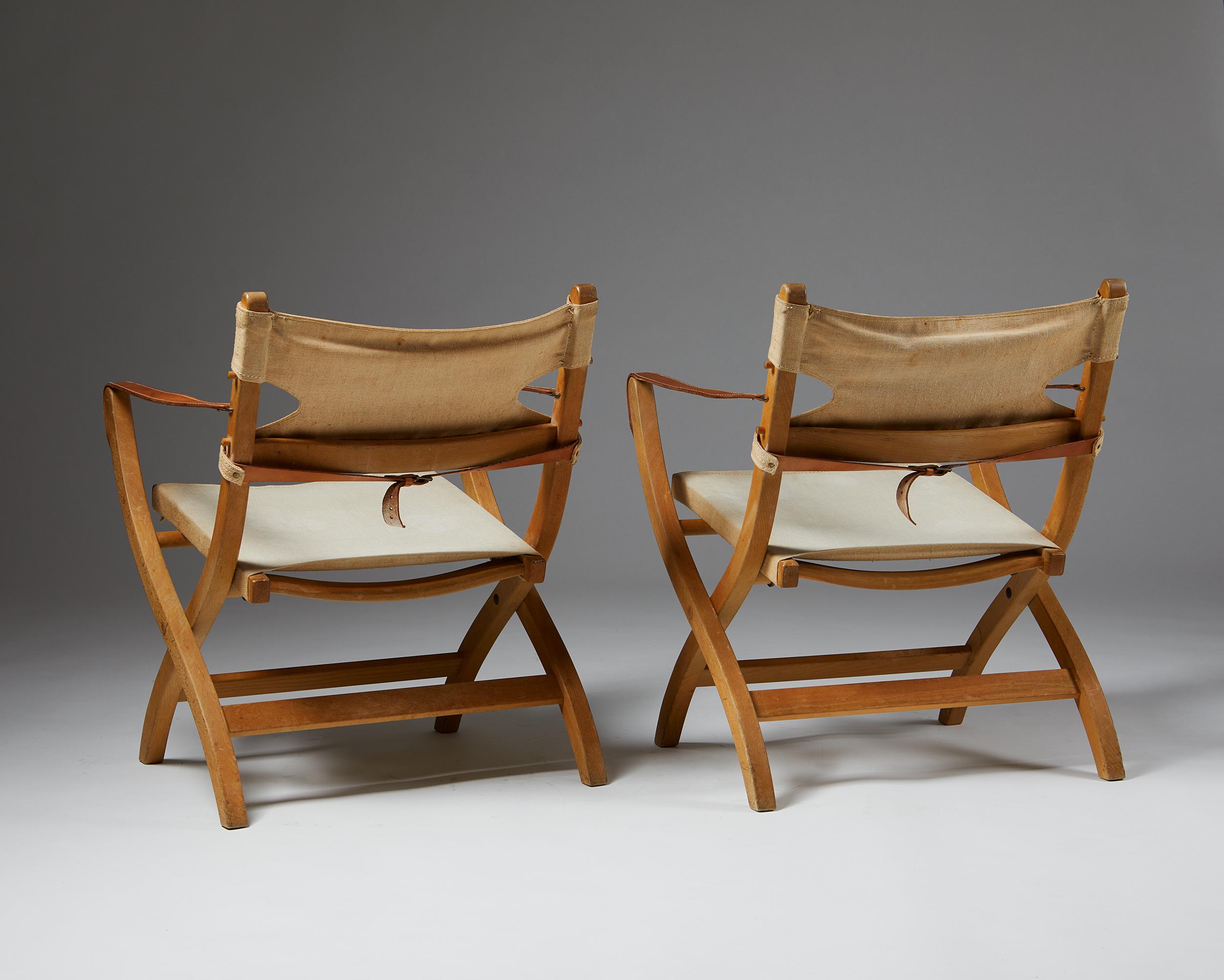 Pair of Folding Chairs Designed by Poul Hundevad for Vamdrup 1
