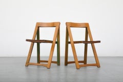 Paire de chaises pliantes à teinte verte d'Aldo Jacober pour Alberto Bazzani