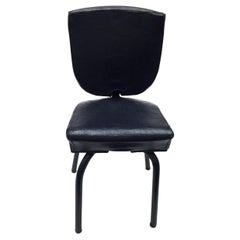 Pair of 1930s Moleskin and Metal Folding London Taxi Chars