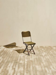 Pair of Folding Mohair Folding Chair-Stools