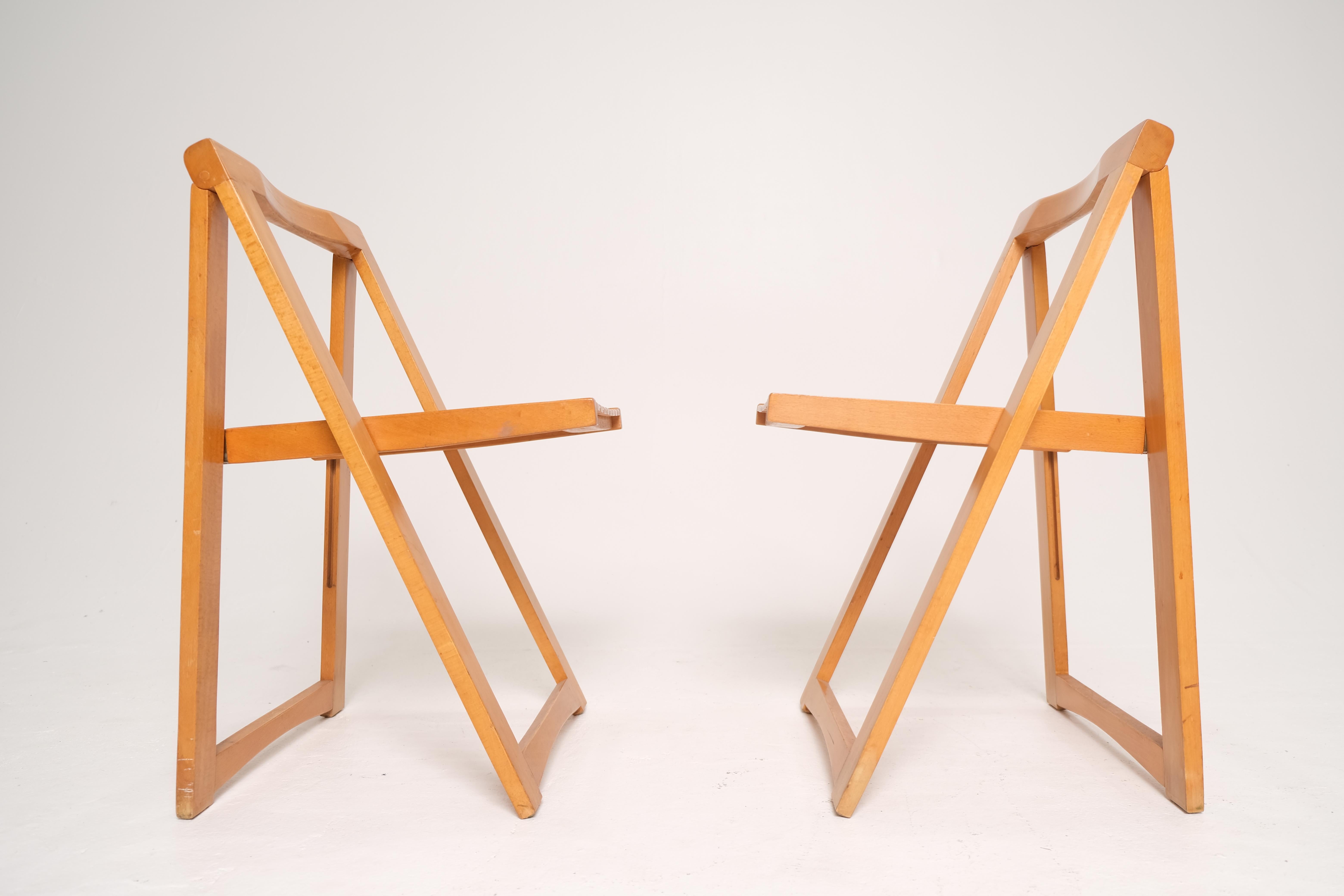 Pair of Folding Slat Chairs by Aldo Jacober for Alberto Bazzani, Italy, 1960s en venta 1