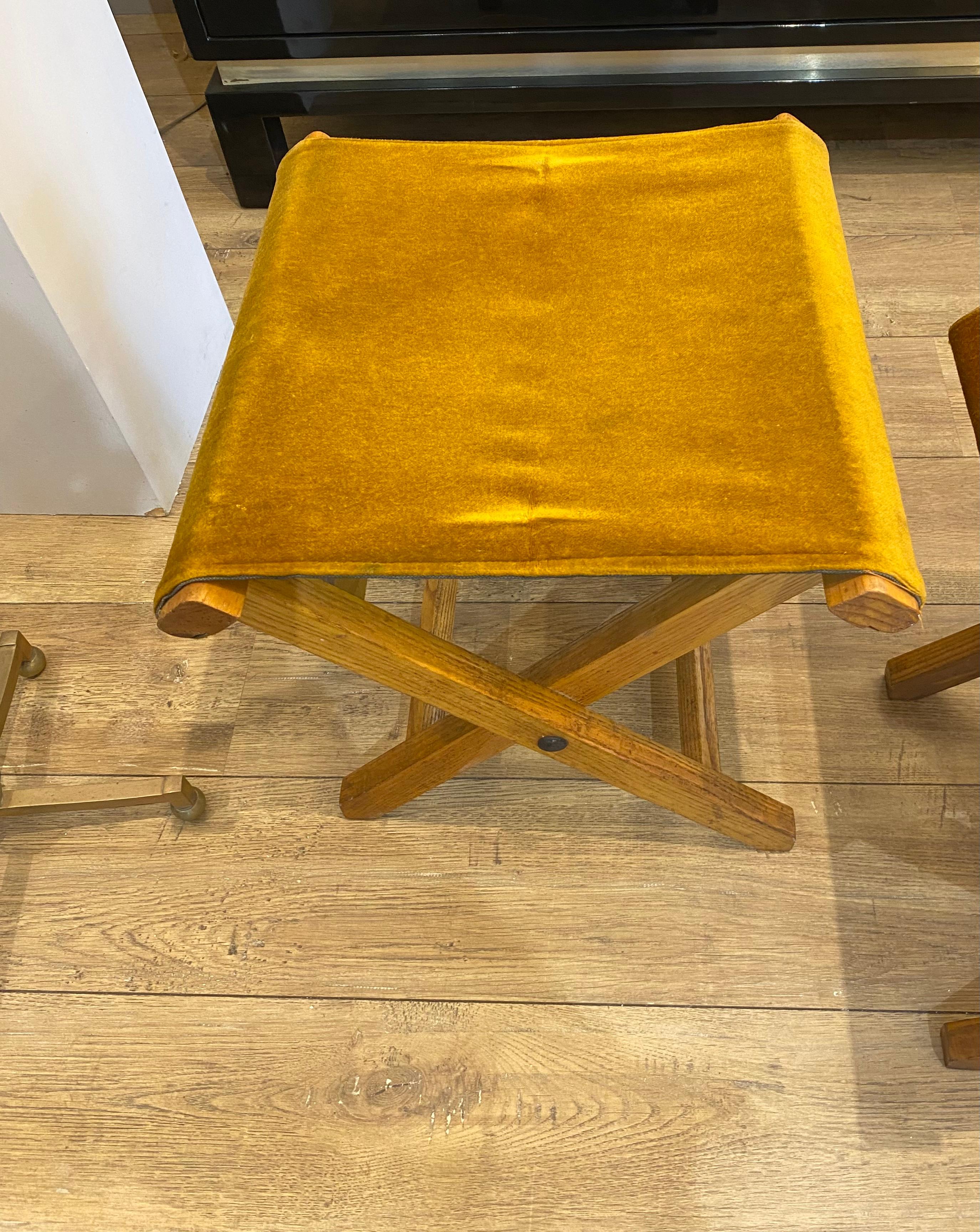 Pair of folding stools 1950 Italy For Sale 2